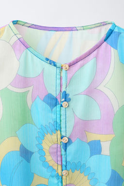 CAMISA ESTAMPADO NUDO / Verde agua - Zara фото 3