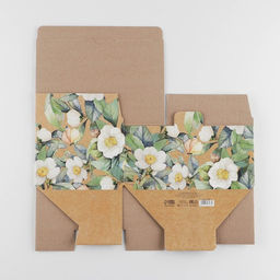 Коробка‒пенал, упаковка подарочная, «Цветы», 22×15×10 см