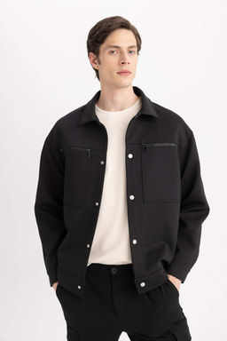 Куртка-поло с воротником-поло Relax Fit Пальто - Defacto фото 7