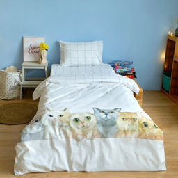 Постельное бельё Этель 1,5 сп Happy cats 143х215 см, 150х214 см, 50х70 см -1 шт, 100 % хлопок, бязь  фото 5