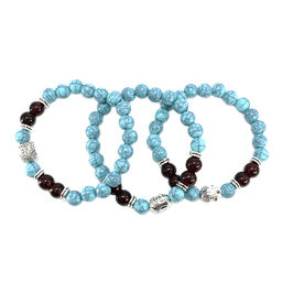 Браслет Бирюза и цветной агат с Буддой дарует исцеление и защиту