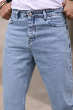 TRENDYOL MAN Ac?k Mavi %100 Pamuk Baggy Fit Jeans Bol Kot Pantolon TMNAW24JE00027 - Trendyolmilla фото 6