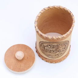 Туес «Ёжик», банка для хранения, 8×8×14 см, береста