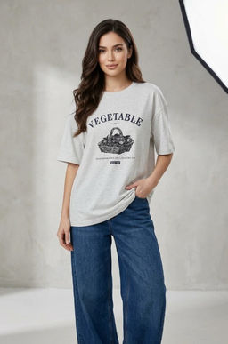 K13599 Футболка OVER SIZE (хлопок) БЕЛЫЙ_05