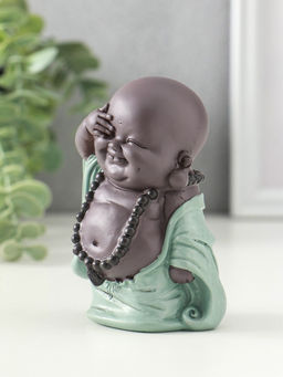 Сувенир полистоун "Счастливый хотей" зелёно-коричневый 5х7,5х10 см