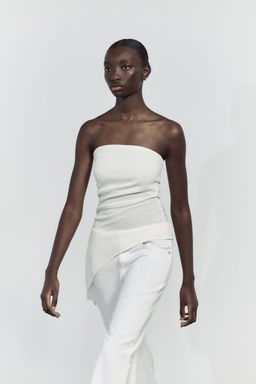 TEXTURED BANDEAU TOP - Zara фото 2