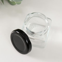 Банка для свечей стекло с крышкой "Четыре грани" прозрачная 50 мл 4,5х4,5х5,5 см