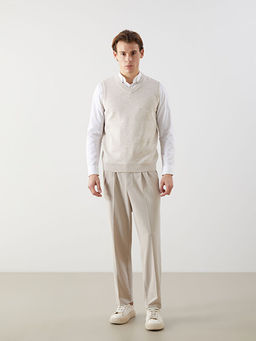 Standart Kal?p V Yaka Erkek Triko S?veter