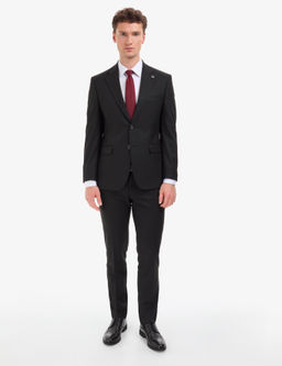 Siyah Slim Fit Tak_m Elbise