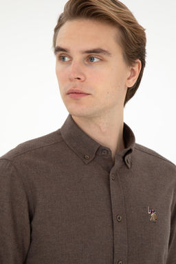 Мужская базовая рубашка кокосового цвета с длинным рукавом Неожиданная скидка в корзине - U.s. polo assn фото 2