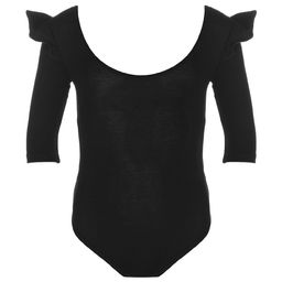 Купальник гимнастический Grace Dance, крылышко, с рукавом 3/4, р. 34, цвет чёрный  фото 6