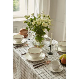 Скатерть «Доляна. Клетка», 145×200±3 см,100% п/э, рогожка 130 г/м