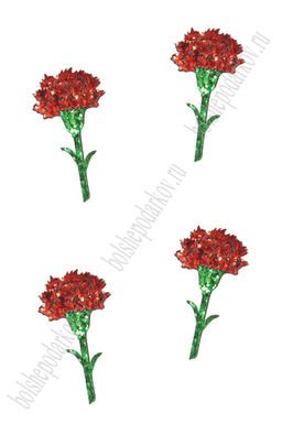 Лазерная вырубка из кожзама "Гвоздика" 2,7*5 см (10 шт) №4, несклеенная