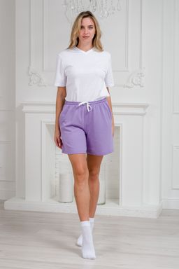 Шорты женские из футера Таиланд лиловый - Амадэль фото 3