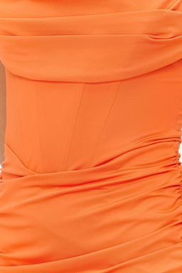 TRENDYOLMILLA Yag Yesil Vucuda Oturan Astarl? Korse Detayl? Orme K?sa Abiye Gece Elbise TPRSS23EL00174  фото 13