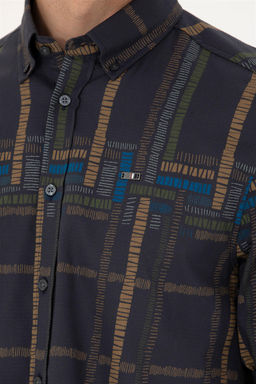 Мужская рубашка антрацитового цвета с длинным рукавом - U.s. polo assn фото 7