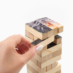 Падающая башня "ДЖАНГА. КОТИК", 56 брусков, 23.5 х 6.6 см, брусок 6.6 х 1.5 см