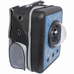 Рюкзак - переноска для животных "СТИЛЬНЫЙ БРО", цвет синий, 32*17*42/до13кг (Пакет и Лейбл)