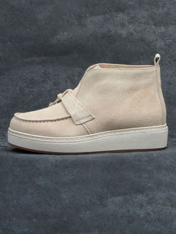 01-5172-5 BEIGE Ботинки женские демисезонные (натуральная замша, байка)