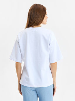 Футболка женская MINAKU: Casual Collection, белая, размер 50