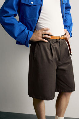 BERMUDA RELAXED FIT PLIEGUES / Marr?n - Zara фото 6