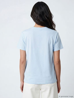 Bisiklet Yaka Bask?l? Kad?n Ti??rt