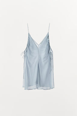 SEMI-SHEER DRAPED TOP - Zara фото 3