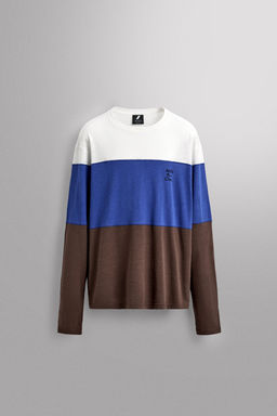 LINEN - COTTON COLOUR BLOCK T-SHIRT