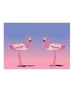 Алмазная мозаика без подрамника "Два розовых фламинго", 15х20 см