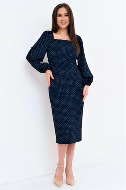 Платье Magia mody 2215 синий в мелкий горох