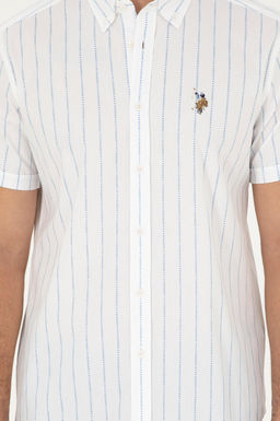 U. S. Polo Assn / Мужская голубая рубашка с коротким рукавом - U.s. polo assn фото 6
