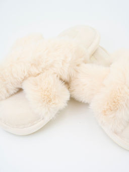 Тапочки домашние Indefini полиэстер кремовый  фото 2