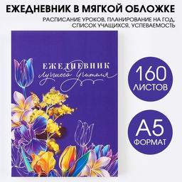 Ежедневник Ежедневник лучшего учителя, формат А5, 160 листов, мягкая обложка