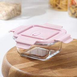 Контейнер Доляна Cook and Freeze, 300 мл, 12×6 см, с крышкой, жаропрочное стекло, цвет МИКС