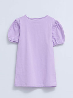 Bisiklet Yaka Bask?l? K?sa Kollu K?z ?ocuk Bluz ve Etek - Waikiki фото 3