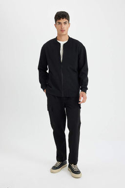 Кардиган-бомбер Relax Fit с воротником-стойкой - Defacto фото 2