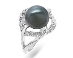 Кольцо из серебра жемчуг, км048ч