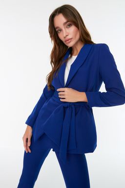 TRENDYOLMILLA Indigo Regular Baglamal? Dokuma Blazer Ceket TWOSS22CE0175  фото 6