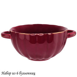 Набор из 6 бульонниц 350 мл MULTICOLOR в под.уп.(х6)Фарфор арт.133-380