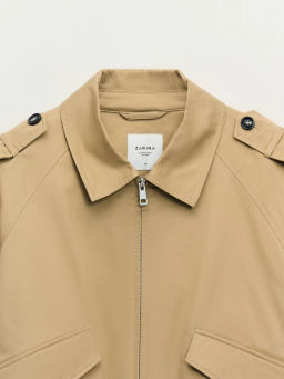 Хлопковая укороченная куртка с ремнем / Zarina  фото 12