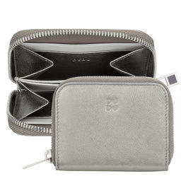 Итальянский кожаный кошелек для карт DuDu серии Hokkaido | темно-серебристый