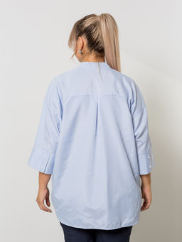 Блузка 1274 голубая полоска - Novita фото 16