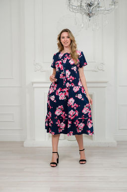 Платье женское из кулирки Кармелита яблоневый цвет - Амадэль фото 4