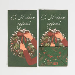 Цена за 5 шт. Пакет без ручек новогодний «С Новым годом», 10×19×7 см