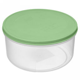"Verona" Контейнер для продуктов пластмассовый "Botanica" 0,15л, д7,9см, h4,5см, круглый, гибкая крышка, зеленый, подходит для СВЧ (Россия)