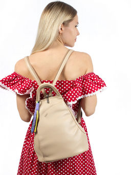 LACCOMA рюкзак Кэрри-L815-бежевый эко кожа хлопок