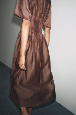 PLEATED WAIST KNIT DRESS WITH MATCHING DETAIL - Zara фото 4