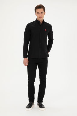 Мужская черная базовая рубашка с длинным рукавом - U.s. polo assn фото 4