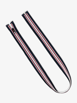 Цена за 10 шт. Молния «Спираль», №5, разъёмная, замок автомат, 80 см, тёмно-синяя, красный, белый