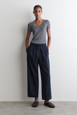 PANTAL?N TAPERED LEG DE ALGOD?N CON CORD?N - H&m фото 3